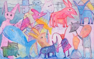 The Red Donkey · Acryl auf Leinen · 75 x 115 cm · 2020 · 1.200,00 Euro
